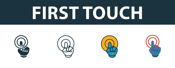 Wall Mural - first touch icon set. premium symbol in diferent styles from crm icons collection. creative first to