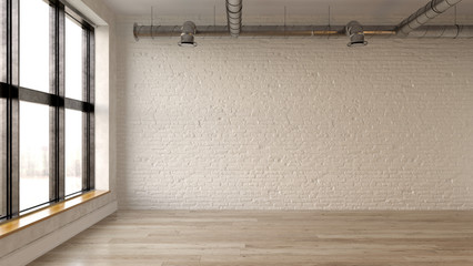 Wall Mural - Interior empty room 3D rendering