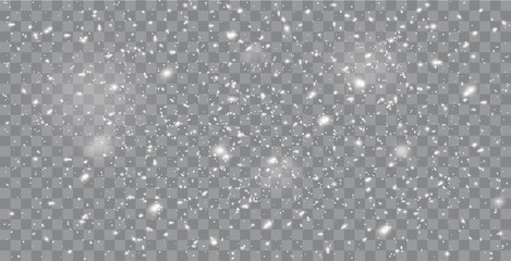 Wall Mural - realistic falling snow or snowflakes. isolated on transparent background - stock vector.