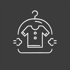 Sticker - Dry cleaning service chalk icon. Drycleaning, laundry. Clothes washing, drying amenity. Isolated vector chalkboard illustration