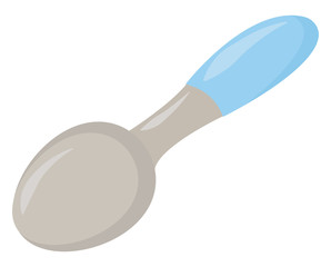 Poster - Blue spoon, illustration, vector on white background.