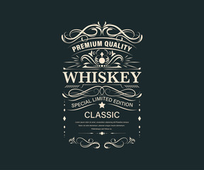 Wall Mural - Vintage premium whiskey label banner badges set. Luxury decoration design. Collection banner.