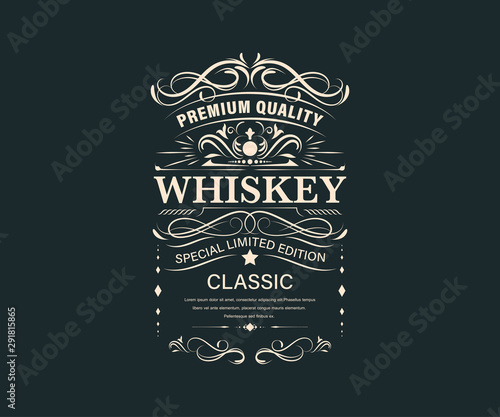 Vintage premium whiskey label banner badges set Tableau sur Toile