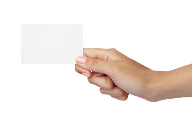 note paper card blank sign hand holding