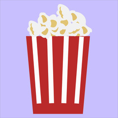 Poster - Pop corn, illustration, vector on white background.