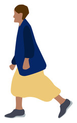 Poster - Girl with yellow skirt, illustration, vector on white background.