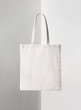 squared white tote bag on shadowed background
