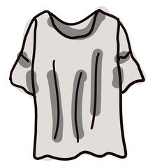 Sticker - White shirt, illustration, vector on white background.