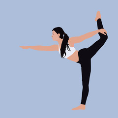 Wall Mural - Yoga girl, illustration, vector on white background.