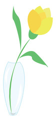 Sticker - Yellow flower, illustration, vector on white background.