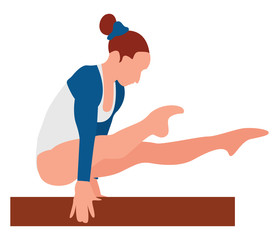 Canvas Print - Gymnast, illustration, vector on white background.