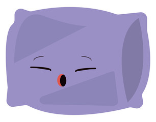 Wall Mural - Purple pillow, illustration, vector on white background.