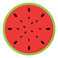 Poster - Watermelon, illustration, vector on white background.