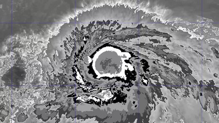 Wall Mural - 2019 hurricane barbara time lapse satellite imagery. floater band 14 this work was created using dat