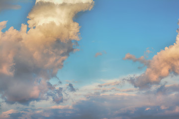 Wall Mural - blue sky with clouds and sun