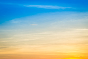 Sticker - sunset sky with colorful sunlight on cloud fluffy in the evening