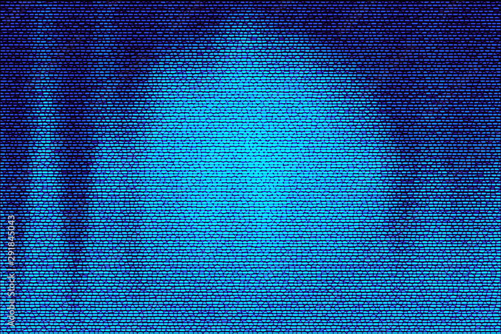 Abstract blue gradient background textured with cells. Wavy mosaic ...