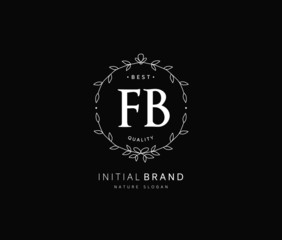 F B FB Beauty vector initial logo, handwriting logo of initial signature, wedding, fashion, jewerly, boutique, floral and botanical with creative template for any company or business.