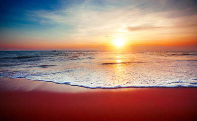 Poster - beautiful sunset and tropical sea