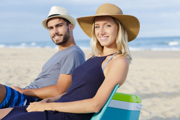 Wall Mural - romantic young couple on the beach