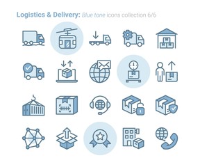 Sticker - Logistics & Delivery vector icon outline bluetone collection Vol.6/6
