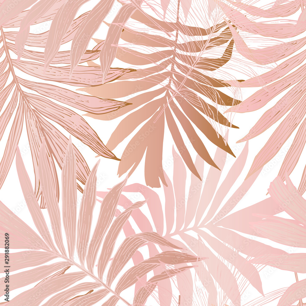 hand-drawn-abstract-tropical-summer-background-fan-palm-tree-leaves-in-silhouette-line-art-with-glossy-gradient-effect