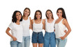 © New Africa - Happy women on white background. Girl power concept