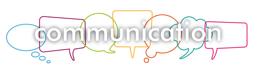 Wall Mural - colored speech bubbles stroke communication header