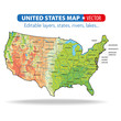 UNITED STATES - USA- MAP -VECTOR #1