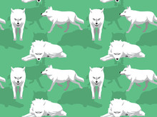 White Wolf Arctic Background Seamless Wallpaper
