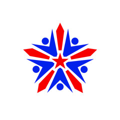 Wall Mural - star logo. person symbol. medal icon. vector eps 10.
