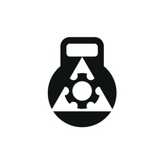 Wall Mural - kettle bell logo. fitness symbol. triangle vector icon eps 10.