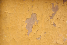 Texture Yellow Flaking Paint On Wood