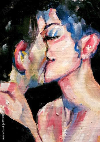 The Kiss Oil Painting Portrait Of Thwo Lovers Kissing In Abstract Colors Modern Art Buy This Stock Illustration And Explore Similar Illustrations At Adobe Stock Adobe Stock There are 6251 kiss images for sale on etsy, and they cost $4.35 on average. the kiss oil painting portrait of thwo