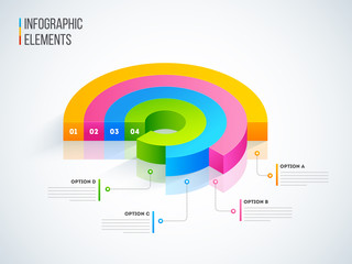 Wall Mural - 3d colorful circle pie chart with numbers for your business presentation and report.