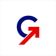 Wall Mural - letter g logo. arrow symbol. icon vector eps 10.