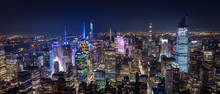 Aerial View Of Manhattan New York At Night - Image