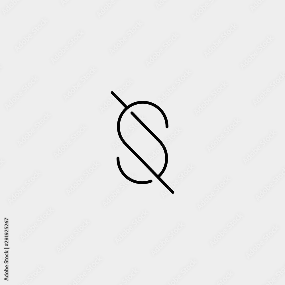 Letter S SS Logo Design Simple Vector - obrazy, fototapety, plakaty 