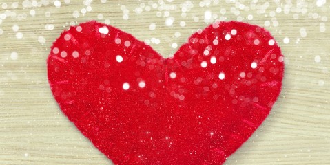 Sticker - Red Heart Made of Fabric Isolated