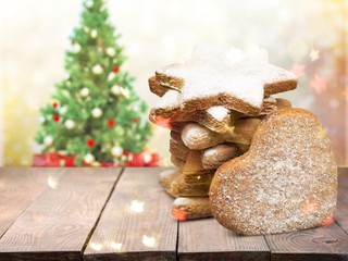 Canvas Print - christmas cookies isolated on a white background