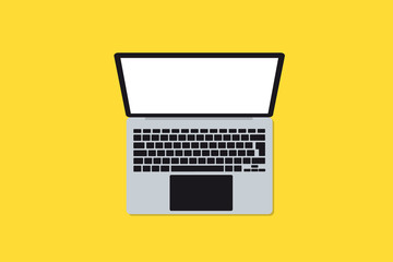 Poster - Laptop Vector illustration. Blank copy space on modern mobile computer. Laptop Computer notebook with empty screen.