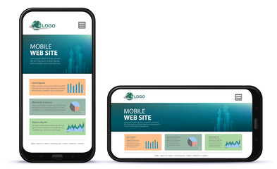 Sticker - responsive website design with vertical and horizontal mobile phone screen
