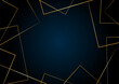 Modern geometric dark blue background with golden lines, spase for your text. Vector