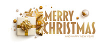Merry Christmas And New Year Greeting Card Design.