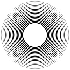 Aufkleber - Concentric, radial circle pattern. Radiating spiral. Vortex lines. Rays, beams burst design element. Simple round geometric shape. Merging vortex, ripple lines. Converging rings geometric illustration