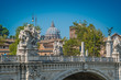 Vittorio Emanuele II Bridge and the St. Petter Basilic in Rome, Italy