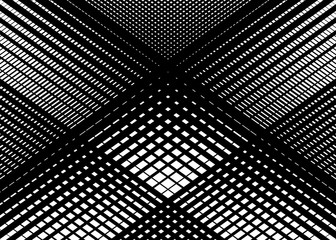 Aufkleber - Matrix, grid, mesh pattern of intersecting irregular, dynamic lines. Trellis, lattice, grating illustration