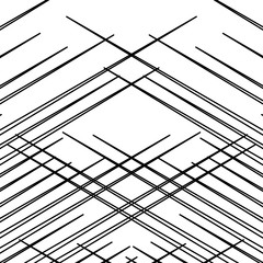 Aufkleber - Grid, mesh pattern, texture with dynamic, irregular lines. Intersecting stripes matrix, grating. Irregular trellis, lattice background