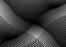 Texture, Pattern With Wavy, Waving Grid, Mesh Of Lines. Billowy, Zig-zag (criss-cross), Undulating Stripes, Streaks. Abstract Geometric Background