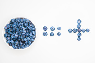 Wall Mural - Blueberry. view from above. place for an inscription. healthy berries.